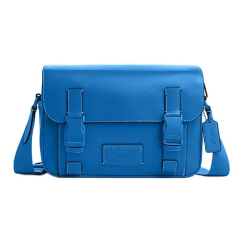 COACH Сумка через плечо из коровьей кожи курьерская сумка большая мужская ярко-синяя