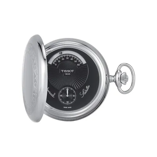 TISSOT Mechanical Механизм Ручной Подзарядки Латунь Карманный Часы 53 мм Унисекс Черный Циферблат