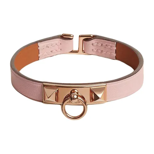 HERMES Телячья кожа Розовое золото Тон покрытие Браслеты Женские Светло-розовый