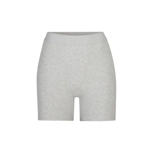 SKIMS Хлопок Rib Boxers Женские 1 Пачка Light Melanж GREY Light Photinia Gray