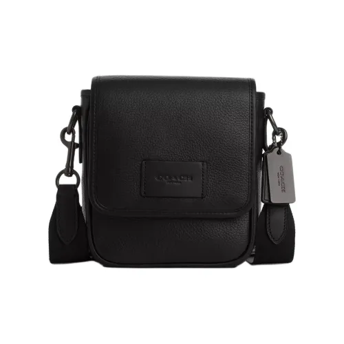 COACH Телячья кожа Сумка через плечо Сумка Mini Унисекс Черная