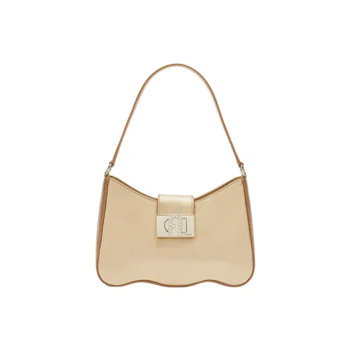 Furla 1927 Collection Телячья кожа Плечевая сумка Сумка Сумка через плечо Стандартная Женская Золото