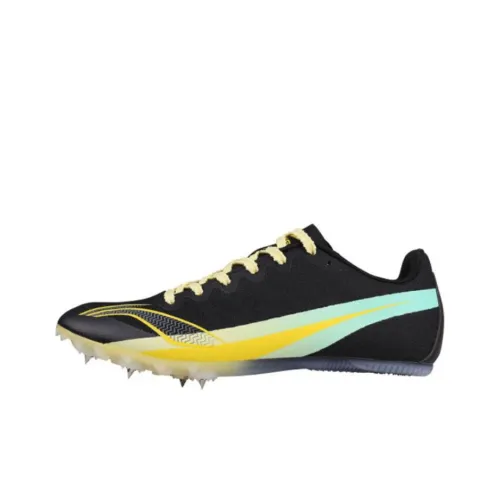 LINING Амортизация Износостойкие Низкие Беговые Кроссовки Унисекс Черный Желтый