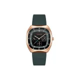 LA419 Розовый корпус, черный циферблат, зеленый ремешок