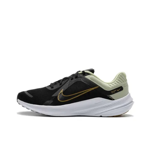 Nike Quest 5 Устойчивый к истиранию Низкий Топ Резина Повседневная Городская Обувь для Коммутации Беговая Мужская Черная