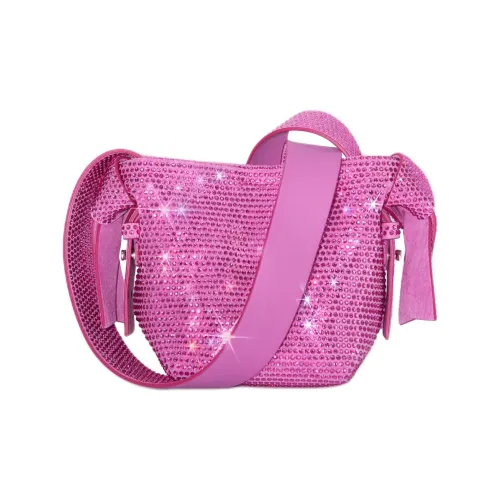 Acne Studios Musubi Телячья кожа Портативный Crossbody Сумка Сумка через плечо Женская Фуксия Розовая