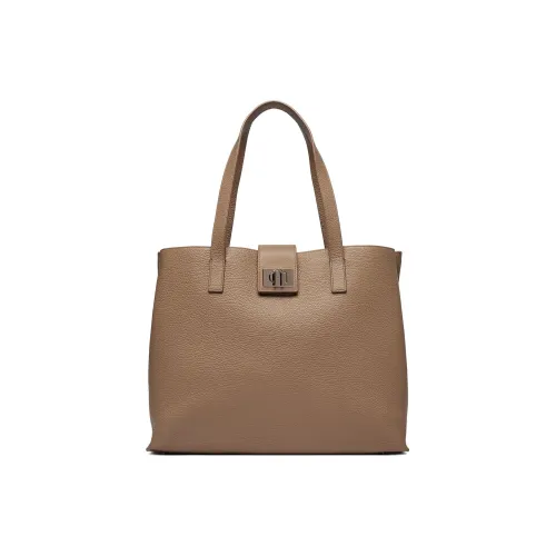 Furla 1927 Collection Коровья кожа крупнозернистая Тоут Сумка Сумка для покупок Сумка на одно плечо Большая женская Светлый умбра