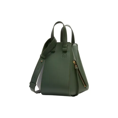 LOEWE Hammock Телячья кожа Hammock Сумка Сумка через плечо Сумка Маленькая Женская Темно-зеленая