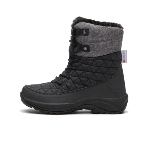 JIDUBIANYUAN x TnTn Водонепроницаемый и Износостойкий Колено Высокие Сноубутсы Женские Черные