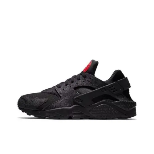 Nike Air Huarache Run Амортизация Износостойкий Низкий Топ Беговые кроссовки Унисекс Черный