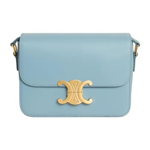 CELINE Teen Triomphe Телячья кожа Сумка через плечо Женская California Синий