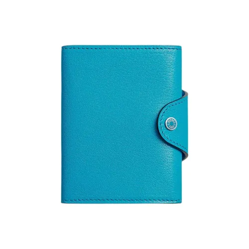 HERMES Tarmac Chamkila Шевро Картхолдер Мини Женские 0F BLEU Frida Синий