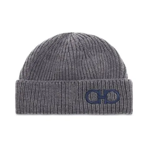 FERRAGAMO Шерстяные Бини Мужской Серый