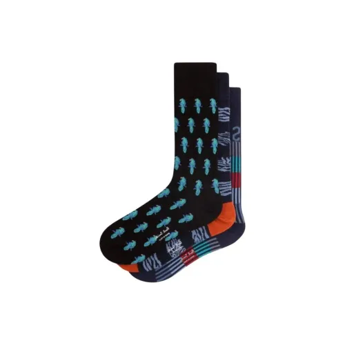 Paul Smith 3 пачки черных + морских синих + темно-синих мужских носков до колена