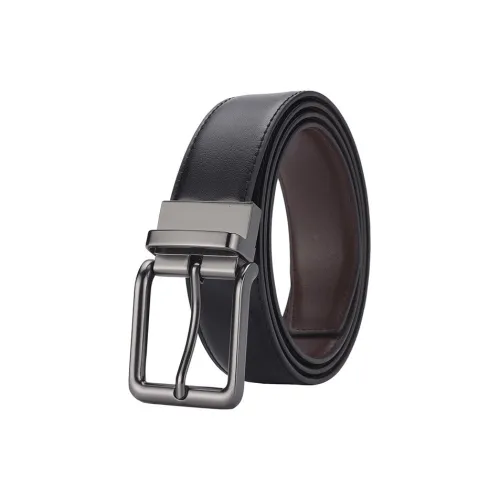 PISHUSHU Коммутирование Универсальный Ремни из коровьей кожи Мужской Черный Ширина 3,5 см