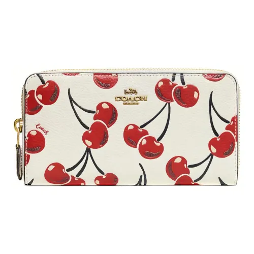 COACH Аккордеонный кошелек из кожи длинный женский белый