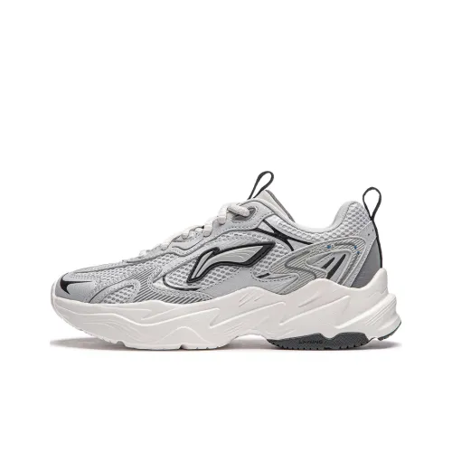 LiNing Meteor Амортизация Противоскользящий Устойчивый к износу Поддержка Низкий Верх Повседневный Женские Серебряный Серый