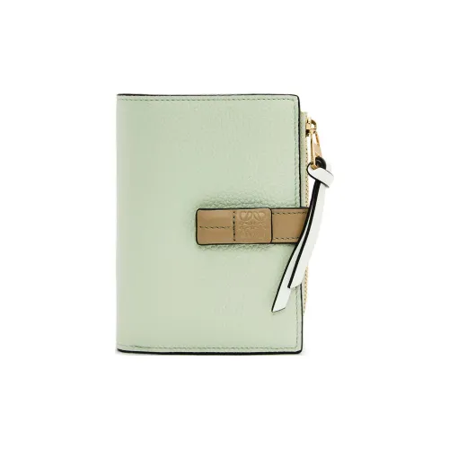 LOEWE Рельефная Телячья Кожа Держатель для Карт Кошелек Женская Весна Нефритовый Земляной Зеленый