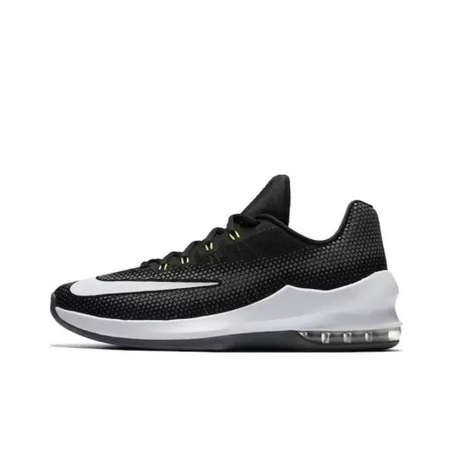 Nike Air Max Infuriate Low Амортизация Износостойкий Низкий Топ Баскетбольные Кроссовки Унисекс Черный Белый