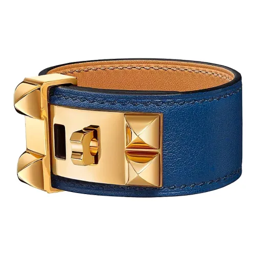 HERMES Телячья кожа Наручные повязки Женские Синий