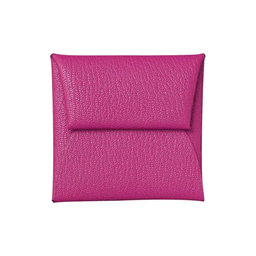 HERMES Bastia Mysore Шевро Мелочь Кошелек Кошелек Женские 9i Магнолия Мулан Розовый