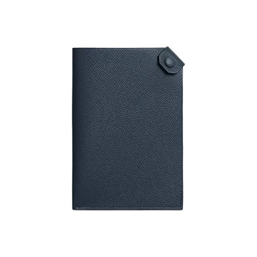 HERMES Тармак Эпсом Телячья кожа Держатель для паспорта Маленький Женский 27 Naturel Глубокое море Синий