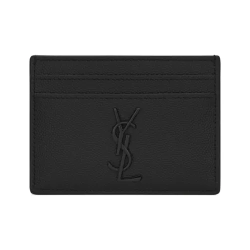 SAINT LAURENT Монограм CASSANDRE Тисненая кожа Картхолдер Мужской Черный
