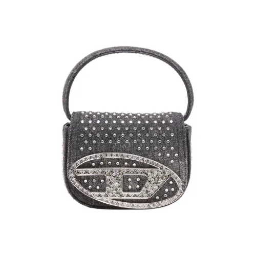 DIESEL Хлопок с коровьей кожей через плечо сумка сумка маленькая женская черная