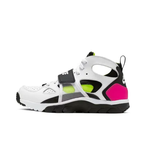 Nike Air Trainer Huarache Slip-resistant High Top Винтажные баскетбольные кроссовки Женские Белый Зеленый Красный