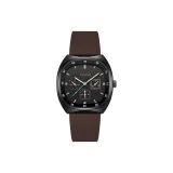 LA419 Черный корпус с черным циферблатом, коричневый ремешок