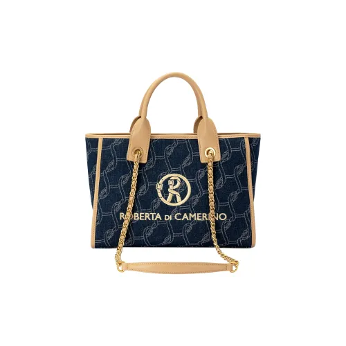 Roberta Di Camerino Ткань Сумка Стандартная Женская Синяя Молочно-чайная