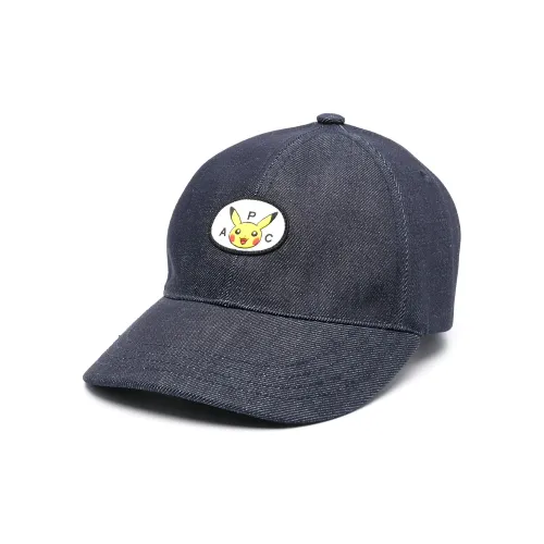 A.P.C Хлопок Полиуретан Полиэстер Кепки Мужской Синий