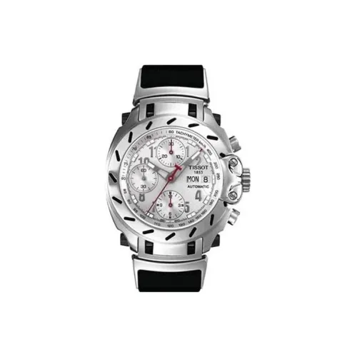 TISSOT Автоматический Механический Часы Мужские 40 мм Серебристый Циферблат Корпус из Нержавеющей Стали Резиновый Ремешок