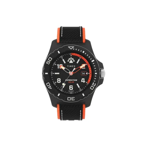 TIMEX Мужские часы Кварцевый механизм Пластиковый ремешок из ПК 46 мм черный циферблат