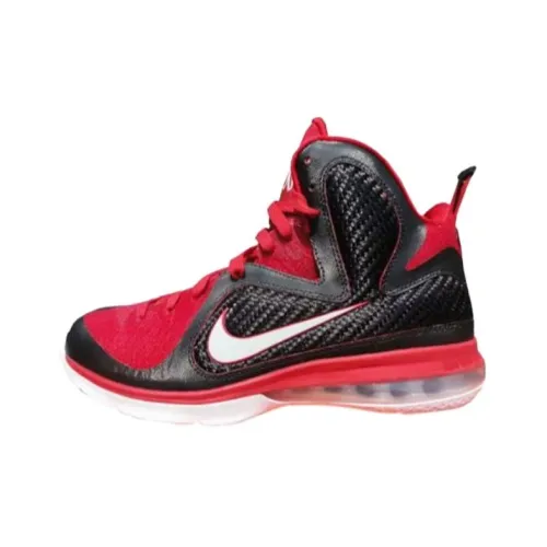 Nike Lebron 9 Амортизаторы Slip-resistant Mid Баскетбольные кроссовки Unisex Red