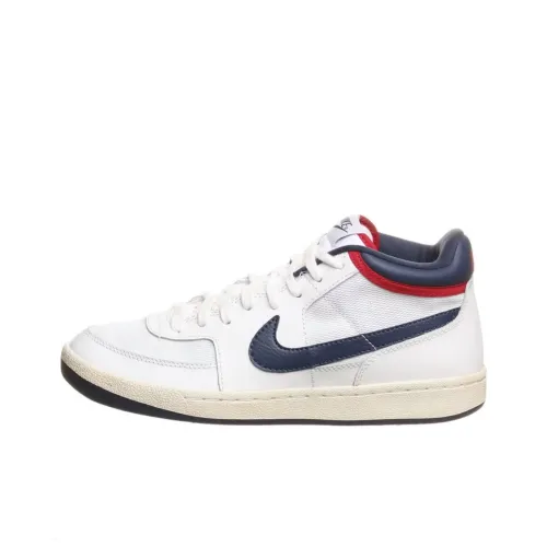 nike Challenge Court MID VNTG Противоскользящие Устойчивые к истиранию MID Топ Скейтборд Кроссовки Унисекс Белый Синий