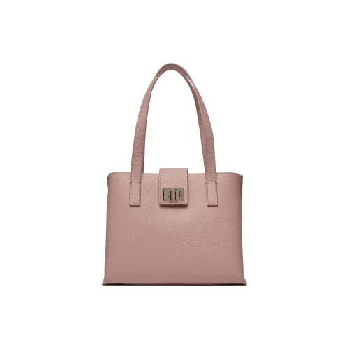 Furla 1927 Collection Рельефная Телячья Кожа Тоут Сумка Сумка для покупок Сумка через плечо Сумка среднего размера Женская Розовая