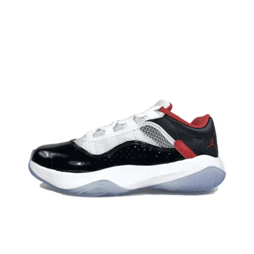 Jordan Air Jordan 11 CMFT Противоскользящий Низкий Топ Винтажные Баскетбольные Кроссовки Женские Черный Белый Красный