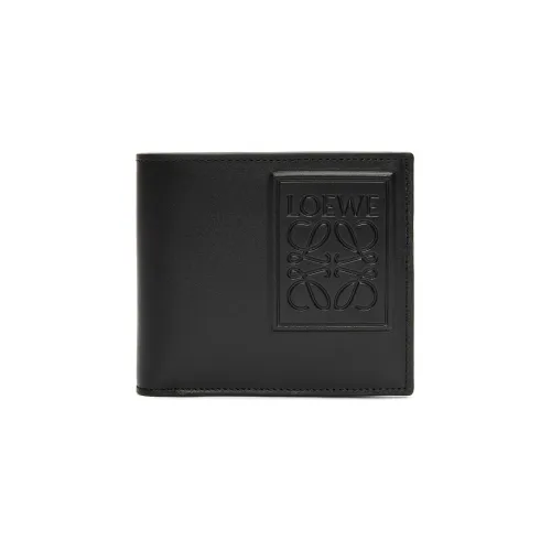 LOEWE Silk Calfskin Coin Wallet Wallet Men's Black