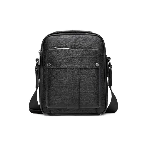 JAGUAR Корова Кожа С Кожаными Вставками Сумка через плечо Сумка на плечо Мужская Черная