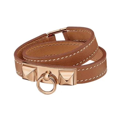 HERMES Телячья кожа покрытие розовым золотом женские коричневый