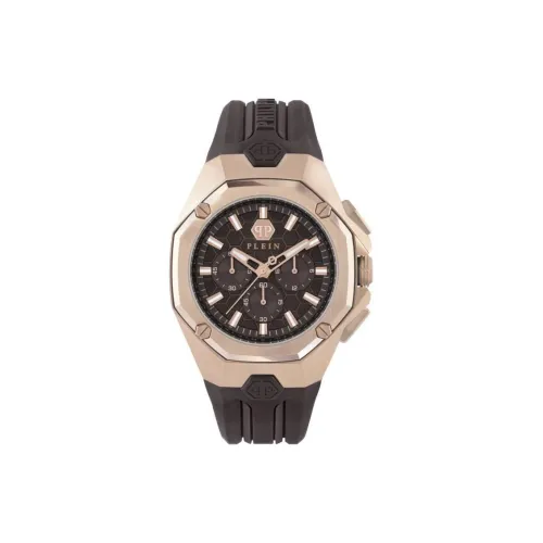 PHILIPP PLEIN Наручные часы Кварцевый механизм Силиконовый ремешок 44 мм Розовое золото Циферблат часов Мужские часы PWTBA0223