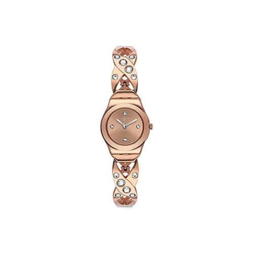 SWATCH Irony Collection Кварцевый механизм Женские часы 25 мм Золотой циферблат Корпус из нержавеющей стали Ремешок из нержавеющей стали