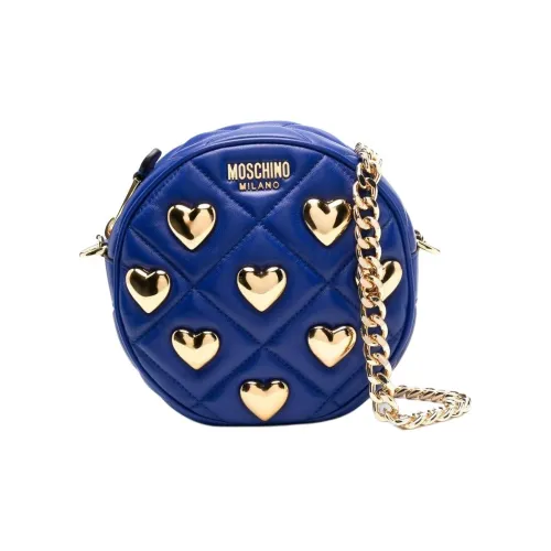MOSCHINO Sheepskin Маленькая Круглая Сумка Сумка через плечо Женская Королевский Синий