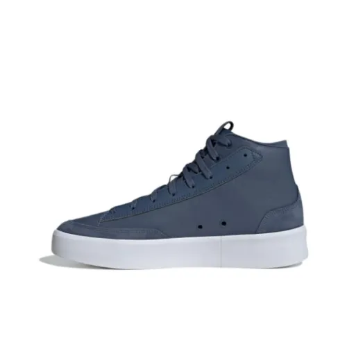 Adidas Znsored HI Амортизация Износостойкие Высокие Кроссовки для скейтбординга Унисекс Синий