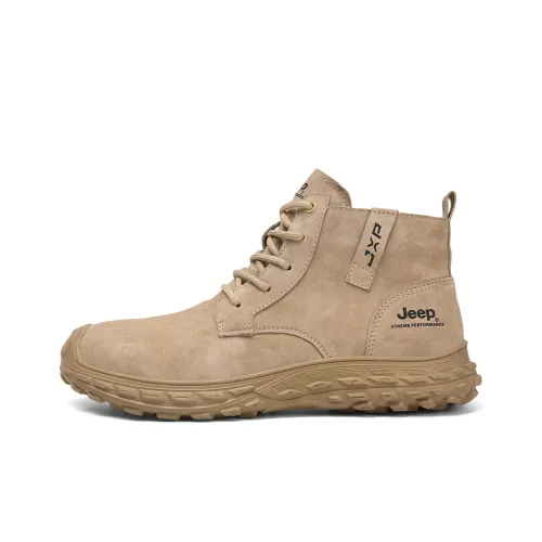 JEEP Высокие топы Уличная обувь Мужская Песочного цвета