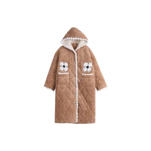 DUOLAMEI Коричневый Женские Банные халаты