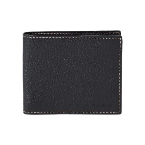 BRUNELLO CUCINELLI Коровья кожа крупнозернистая текстура кошелек мужской черный