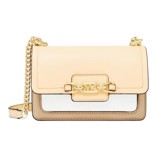 MICHAEL KORS Heather Корова Кожа Сумка через плечо Сумка через плечо Мини Женская CAMEL Бежевый Желтый Молочный Белый