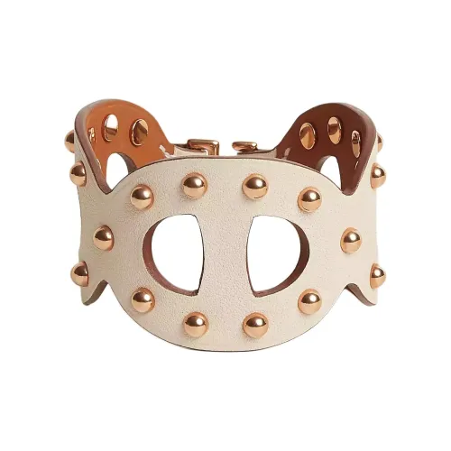 HERMES Розовое золото покрытие телячья кожа браслеты женский бежевый